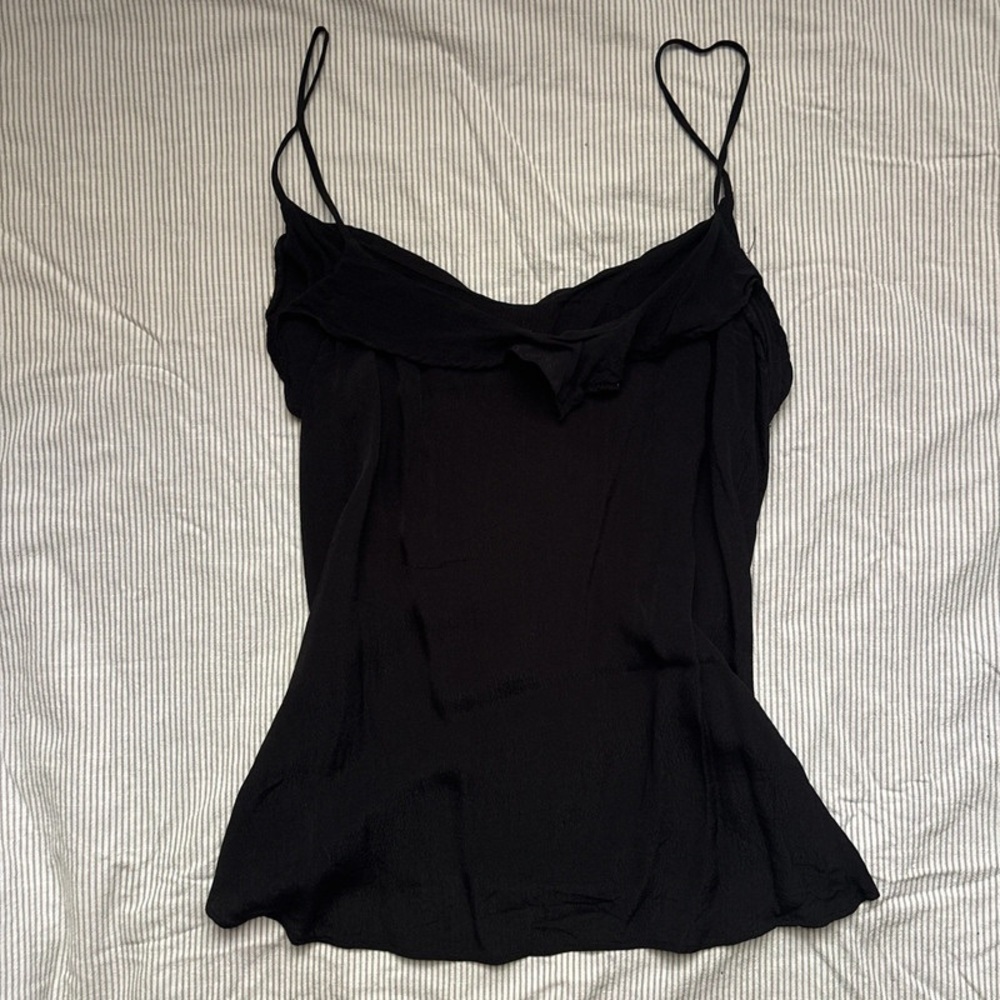 Black Fitted Camisole with Spaghetti Straps